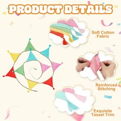 3.1m/10.2ft Fabric Pennant Banner, Pennant Banner Flags, Playful Pastel