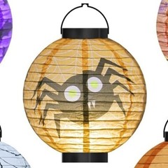 3 pcs. Halloween Paper Lantern Hanging Decorations: Purple, Black, Orange