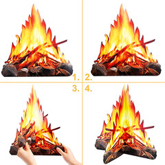 2 Sets Fire Fake Flame Paper, 12 Inch 3D Tall Artificial Fire Fake Flame Paper,