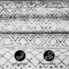 BYYVOO 2×3 Entryway Rug Washable – Moroccan 2′ x 3′ (Rectangular), Geo Grey