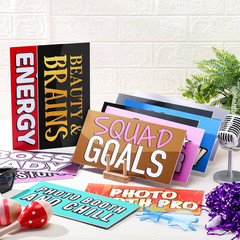24 Double-Sided Photo Booth Props – Waterproof PVC Signs for Parties