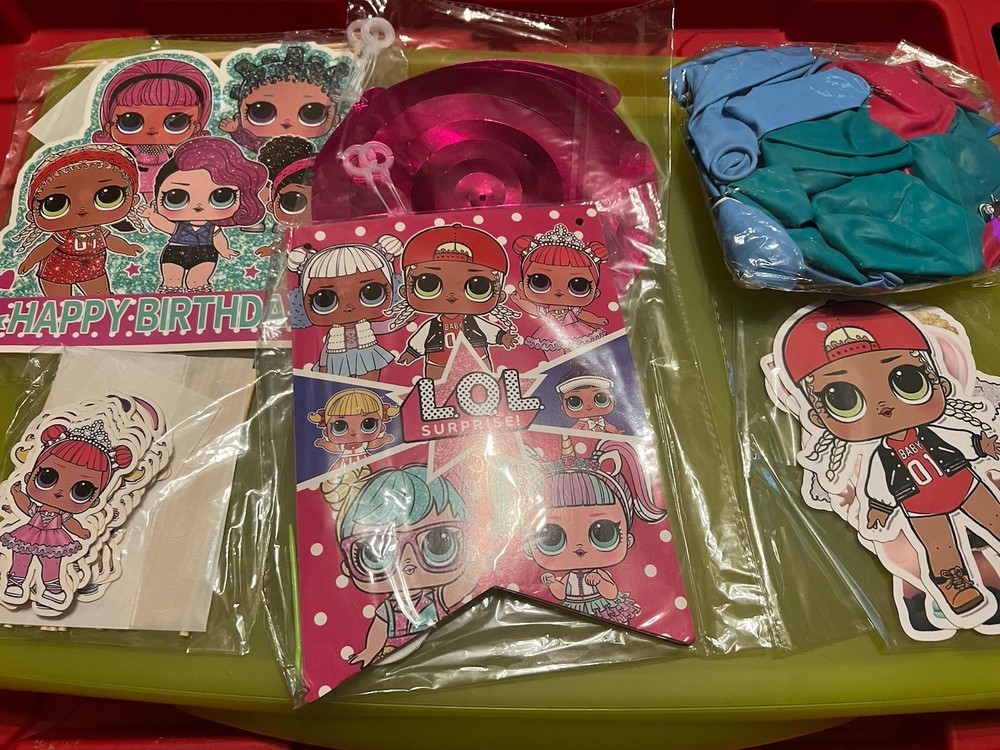 LOL Dolls Birthday Party Decorations And Supplies Lot New Sealed Unopened