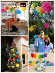 20 Pcs Multicolor Tissue Paper Pom Poms for Birthday Party Fiesta Decor