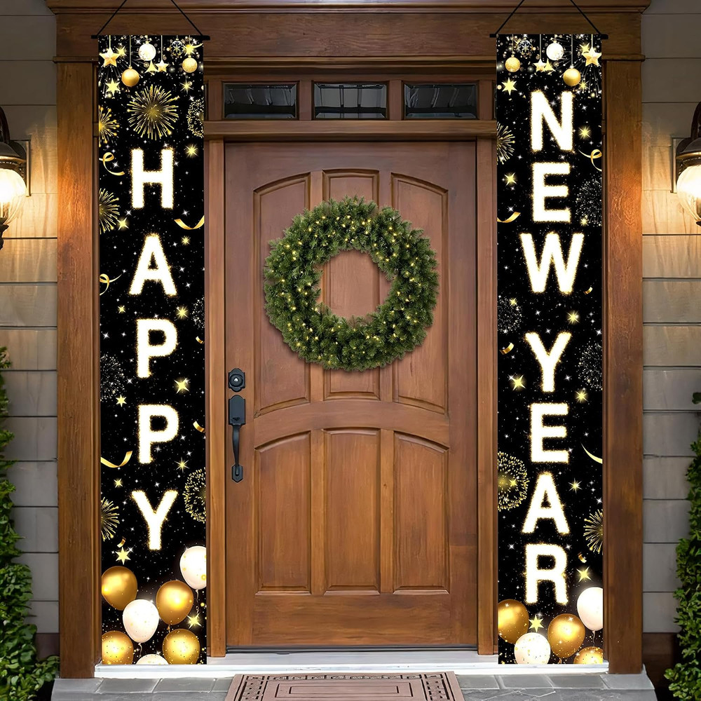 , XtraLarge Happy New Year Banner – 72×12 Inch | Porch Banner for New Years E…