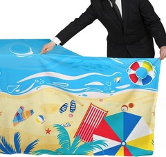 Plastic Tablecloth 3-Pack Waterproof Hawaiian Summer Birthday Pool Party Decor