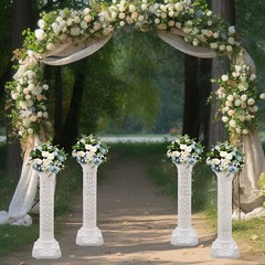 Classic Triumphant Columns 4 White Roman Pillar Durable Wedding Decorative Stand
