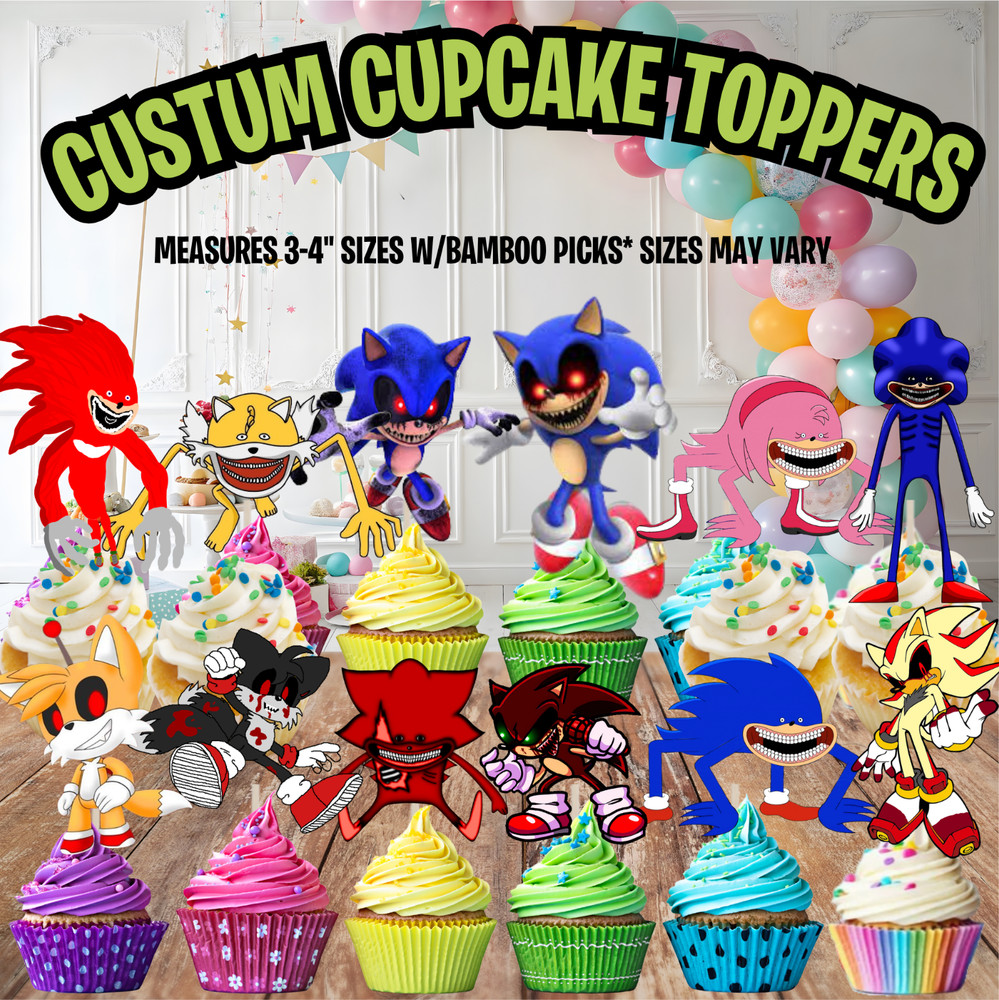 Shin EXE SONIC Party Supplies happy birthday decoration cupcake topper theme