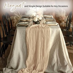 28 Pack Beige Cheesecloth Table Runner 17×108 Inch Semi Sheer Boho Gauze Chee…