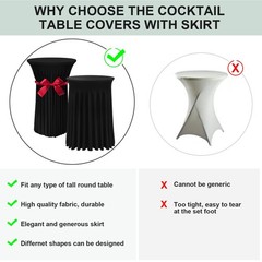 Bddc Cocktail – 3 Pack 32X 43 Black Cocktail Tablecloth Natural