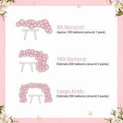 Light Pink Balloon Arch Kit, 126Pcs Baby Pink and White Balloon Garland Kit f…