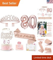 80th Birthday Gifts Decorations for Women, Including 80 old Birthday Cake To…