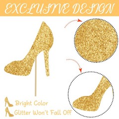 12 PCS Glitter Gold High Heel Centerpiece Sticks Stiletto Table Topper Decor
