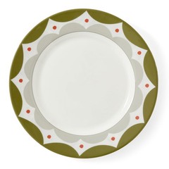 Spode Kit Kemp 11″ Geo Dinner Plate | Geometric 1″ H x L x W, Green