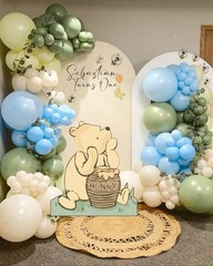 131PCS Winnie Baby Shower Decorations, Large Coroplast Cutout, Balloon Arch & Be