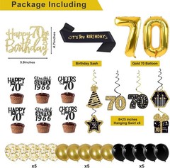 70th Birthday Decorations for Men Women, 36 Pcs Back in 1956 Birthday Party D…