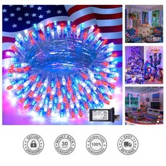 Waterproof 4th of July LED String Lights – 33ft Decorative Accent for Outdoors