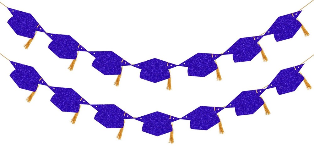 Graduation Decorations Class of 2026 Glitter Pre-Strung 9.84ft, Multi Color