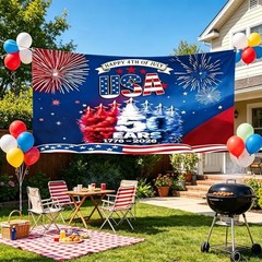 250th Anniversary USA Backdrop Banner,250 Year American Anniversary