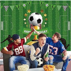 5x3ft Soccer Happy Birthday Backdrop Banner – Sports Themed 4.92ft x 3.28ft