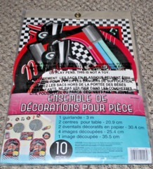 ROCK AND ROLL 1950s ROOM DECORATING KIT 1960s party supplies 10pcs car records