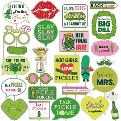 25pcs Pickle Bachelorette Photo Booth Props Last Funny Pickle Shell Ever Tick…