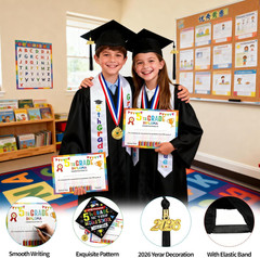 4Pcs 5Th Graduation Decorations 2026, 5Th Grade Graduation Stole Sash, Cap, Meda