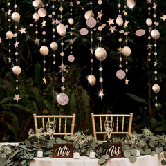 Twinkle Star Garlands Champagne Gold Party Decorations Stars Banner Ceiling Hang