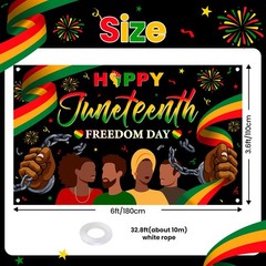 Happy Juneteenth Banner Happy Juneteenth Decorations Backdrop African American