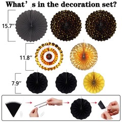 35PCS Party Decorations Fan Hanging Set – ,Graduation,Baby Shower,Wedding,Ret…