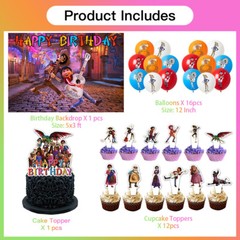 Coco Party Supplies Set Balloons Cake Toppers Banner Birthday Gift
