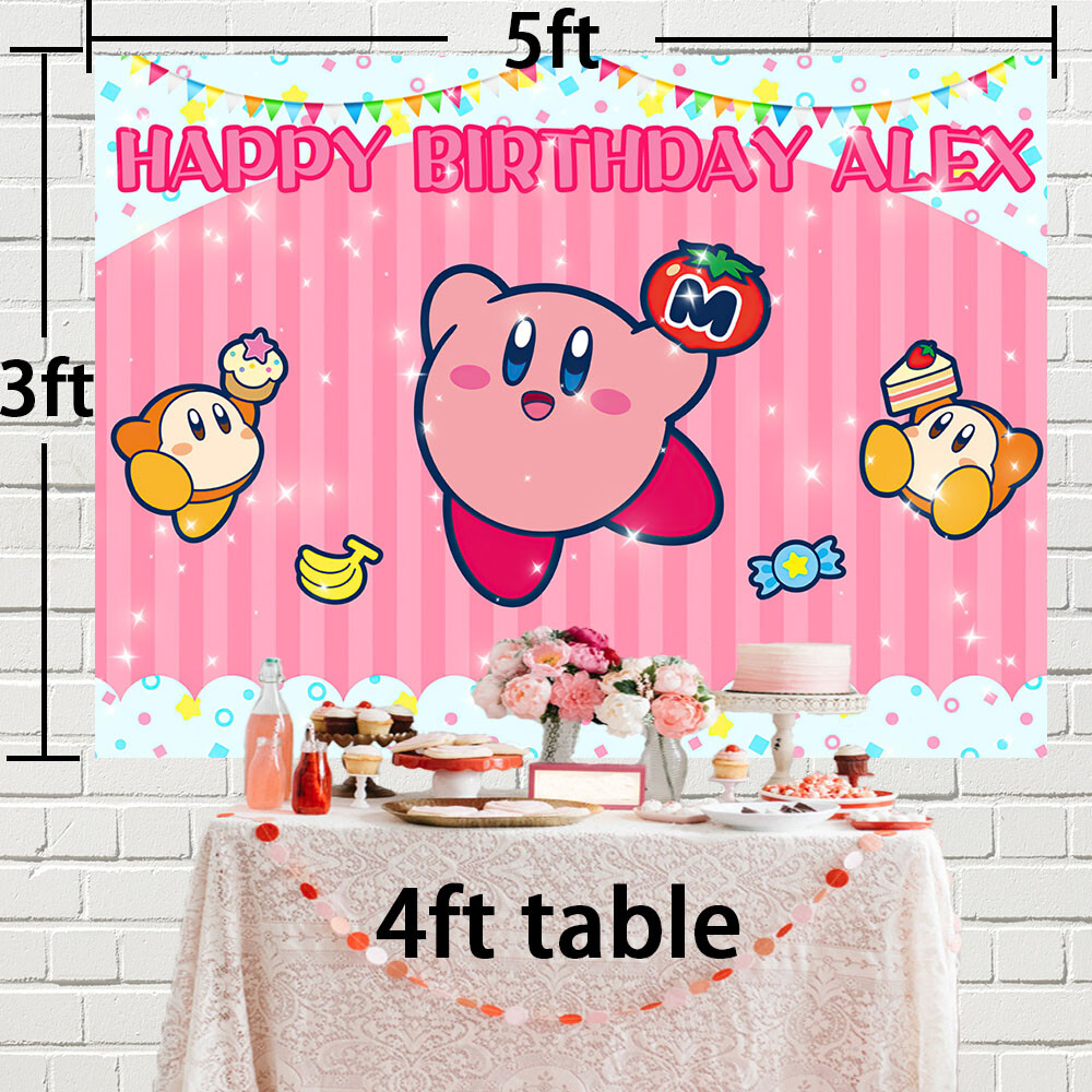 Kirby Personalised Custom Banner Backdrop Party Decorations Birthday Gift