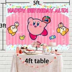 Kirby Personalised Custom Banner Backdrop Party Decorations Birthday Gift