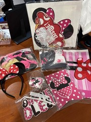 Minnie Mouse Birthday Party Decorations Set, Pink Polka Dot Red Black White
