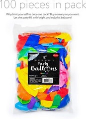 Dusico® Balloons Rainbow Set (100 Pcs) 12 Inches, Assorted Bright Colors-1Pack