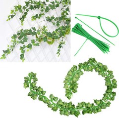 12 Pack Fake Vines for Room Decor Artificial Ivy Garland with Clip Green