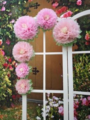 Pinks Flowers Decoration (11»-7» Assorted) 6 pcs Artificial Tissue Peony Nu…