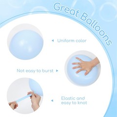 60pcs Blue and White Balloons 12 Inch Pearl White Light Blue Party Decorations