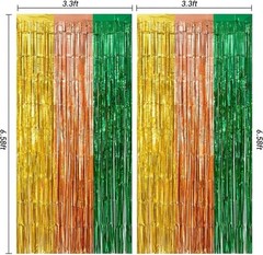 Foil Fringe Curtains: 2 Sparkling Tropical Luau Hawaiian Photo Booth Decorations