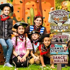 20 Pieces Western Party Directional Sign Wild West Party Decorations Cowboy P…