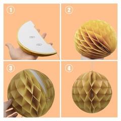 8 PCS Paper Honeycomb Balls Tissue Flower Party Backdrop Decor 8in/Khaki