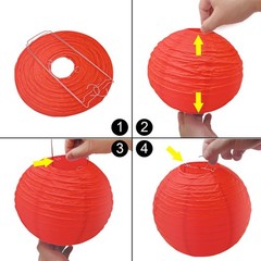 12 Pcs Red Black Gold Paper Lanterns Round Hanging Paper Lanterns for Birthda…