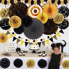 35PCS Party Decorations Fan Hanging Set – ,Graduation,Baby Shower,Wedding,Ret…