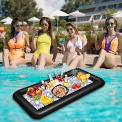Inflatable Ice Serving Bar Pool Party Buffet Drink Cooler Floating Ice Tray F…