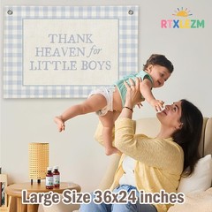 Boys Nursery Room Decor,Thank Heaven for Little Boys,Baby Shower Blue Boy Roo…