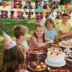 114Pcs Deadpool Party Decoration Spider Man Birthday Supplies Tableware Cups Set