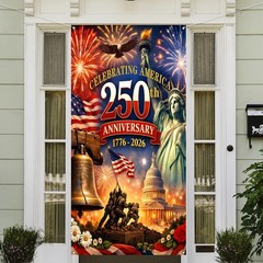 American 250th Anniversary Door Cover Banner 4th of July Patriotic Decor