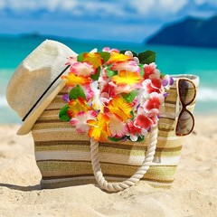 32pcs Hawaiian Leis Party Decorations, Necklace Flowers Bracelets Headband,…