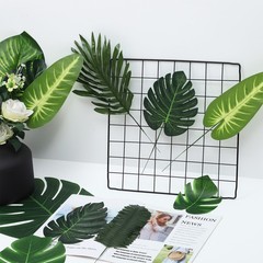 40Pcs Artificial Monstera and Palm Leaves Set Green Reusable Party Table Decor