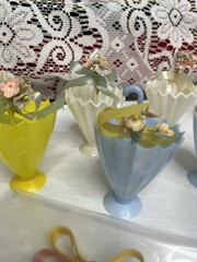 VTG 1960 Baby Shower Decorations Umbrellas Lot Of 9 Made In Hong Kong