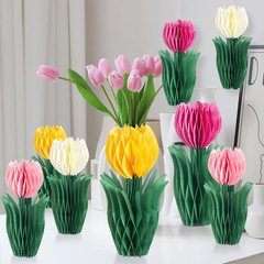 PCS Flower Honeycomb Decor Tulips Table Centerpieces Spring Decoration for Home